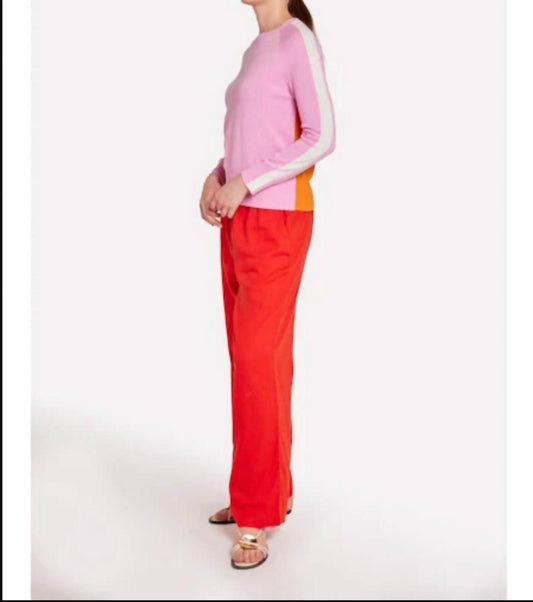 Brodie Cashmere - Summer Stripe Up Crew Neck Tee