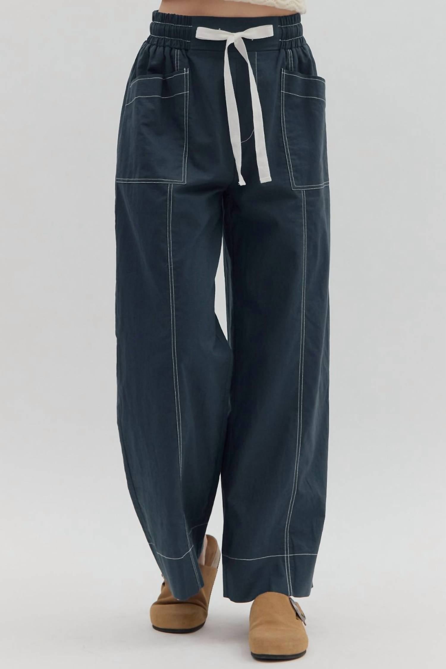 Entro - Penelope High-waist Drawstring Wide-leg Pants