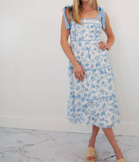 Peach Love - Floral Tie Strap Sundress