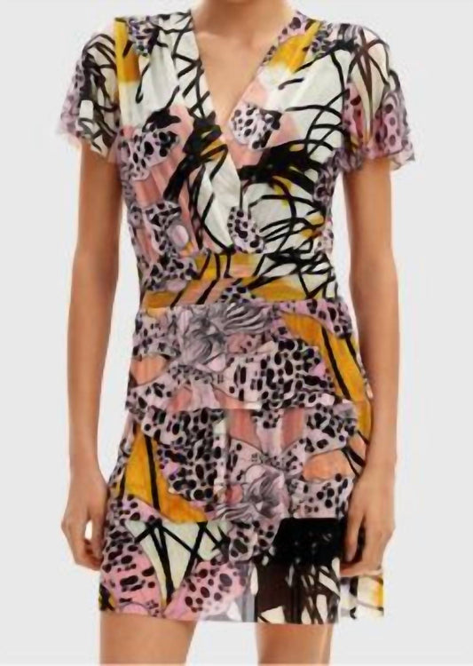 Desigual - Animal Print Multi Sheer Mini Dress