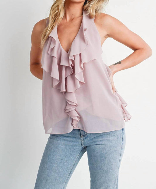 Bluivy - Bi- Ruffled Halter Blouse