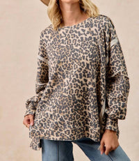 Bibi - Oversized Waffle Thermal Sweatshirt