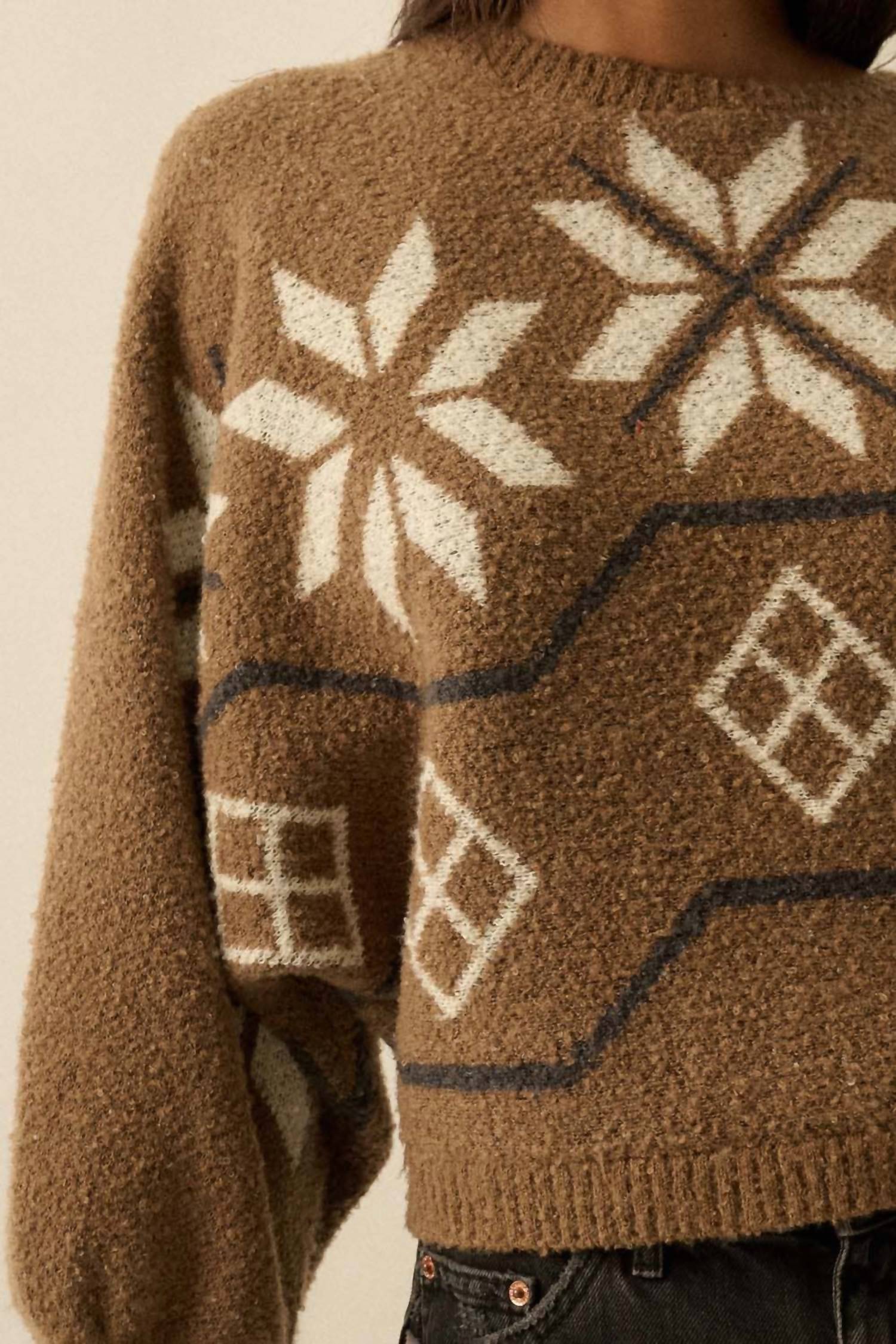 Promesa - Textured Alipine-Knit Dolman-Sleeve Sweater