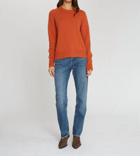 Autumn Cashmere Relaxed Open Raglan Crew Top in henna - women's sweater - detail view