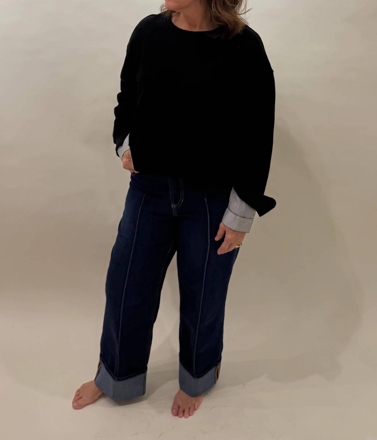 Elan - Layered-look Crewneck Sweater