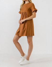 English Factory - Mixed Media Short-sleeve Mini Dress