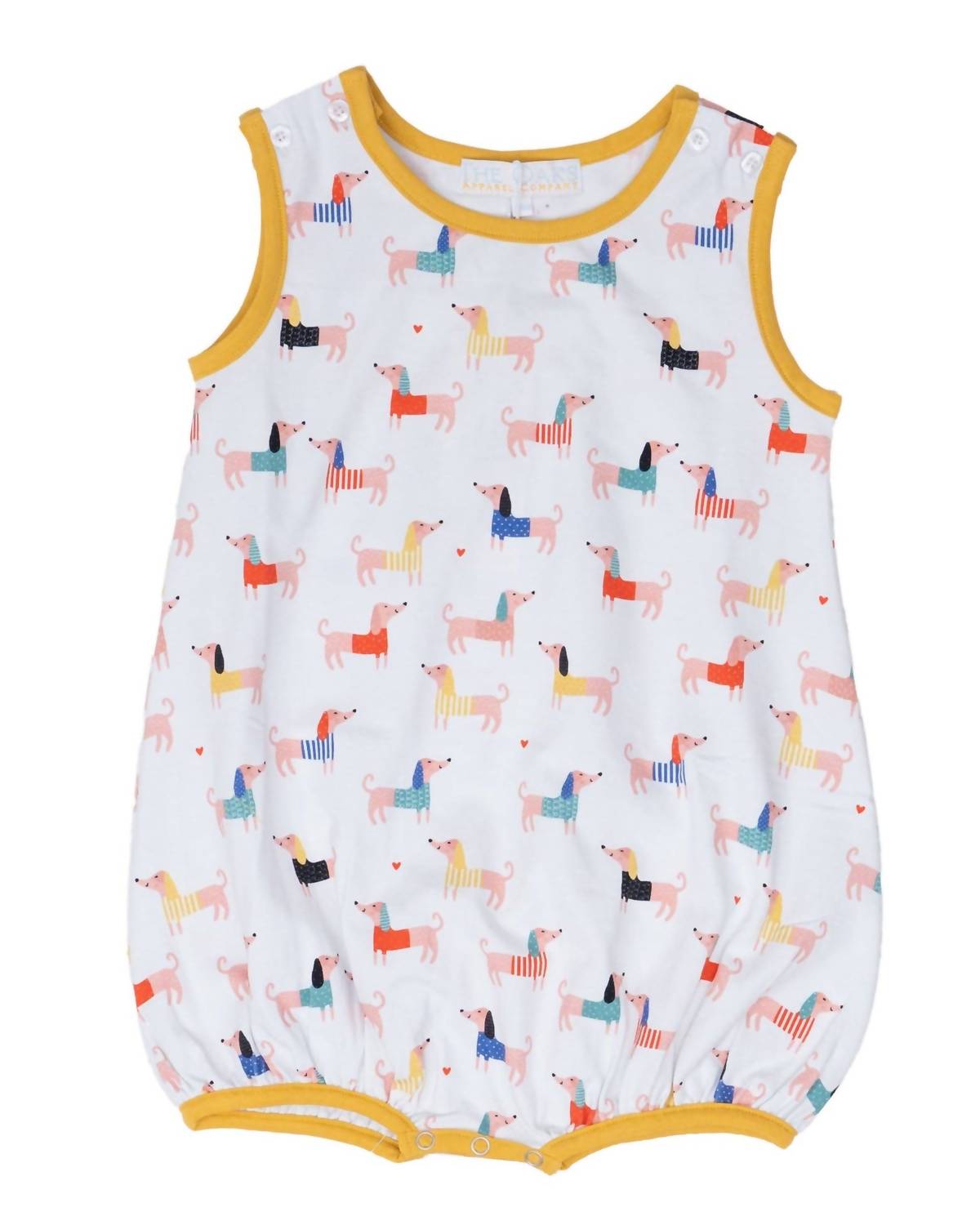 The Oaks Apparel - Girl's Alex Darling Pups Bubble Romper