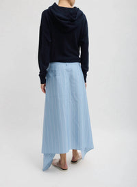 Tibi - Striped Tech Poplin Tie Front Skirt