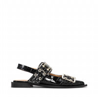 Ganni - Women's Buckle Ballerina Flats