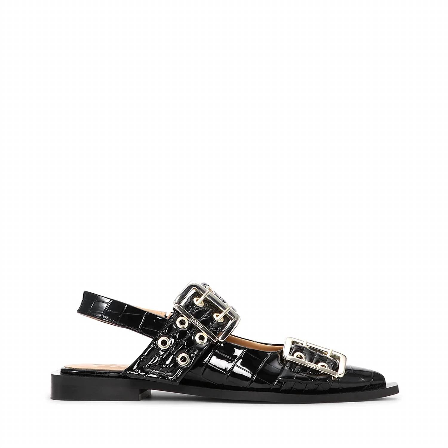 Ganni - Women's Buckle Ballerina Flats
