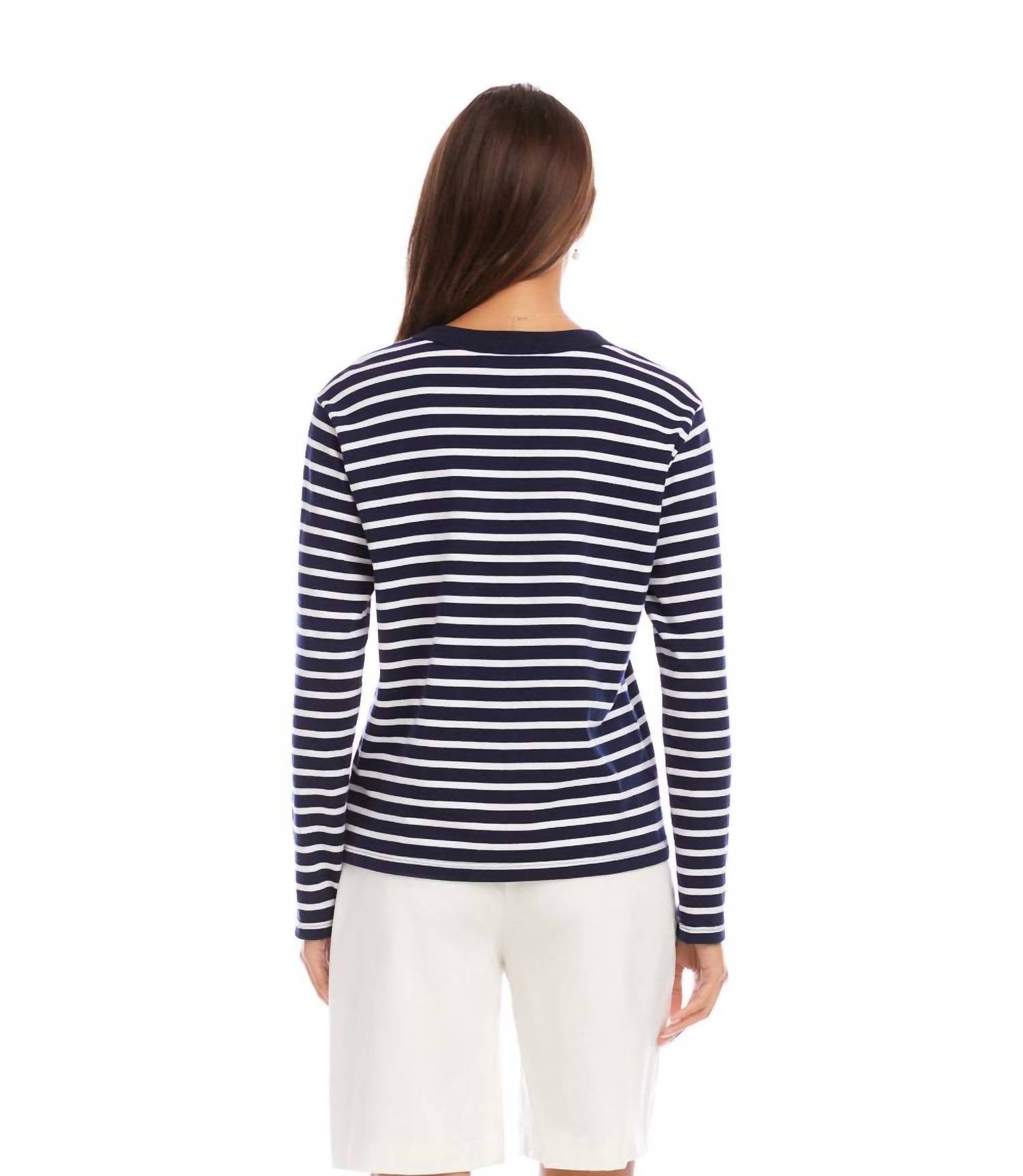 Karen Kane - Stripe Long Sleeve Top