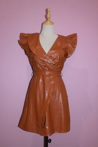 TCEC Women's Wraparound Dress in camel - women's dress
