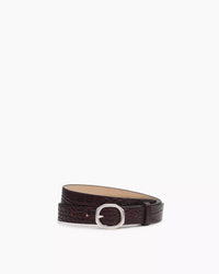 Rag & Bone Women's Mini Audrey Leather Belt in bordeaux croc - women's accessory