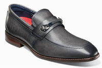 STACY ADAMS Men's Kaylor Moc Toe Bit Slip Ons in gray - men's loafer