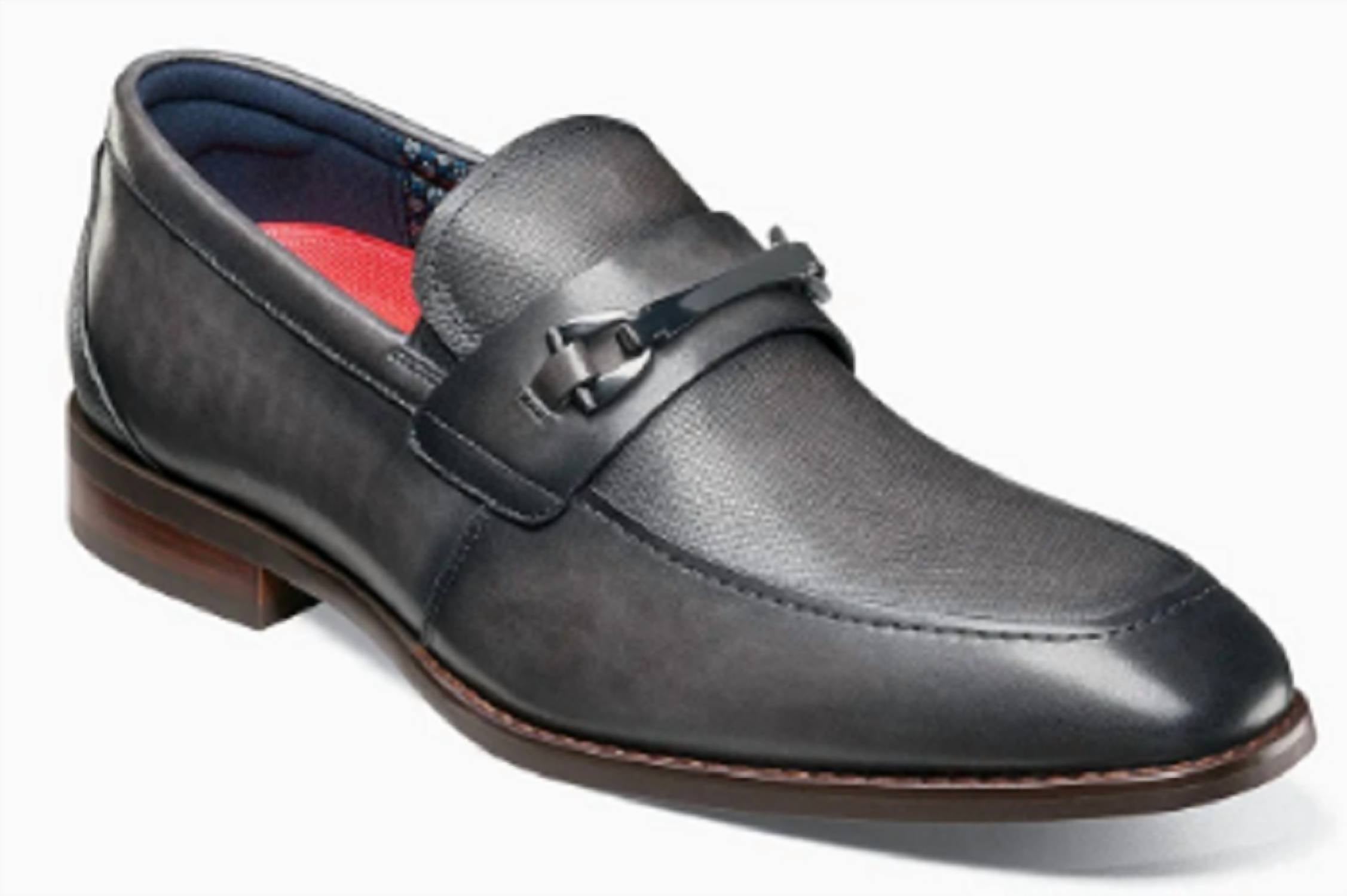 STACY ADAMS Men's Kaylor Moc Toe Bit Slip Ons in gray - men's loafer