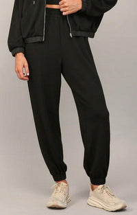 Fate by LFD Sunday Morning Modal Jacket & Joggers Set in black - women's sleepwear - alternate view