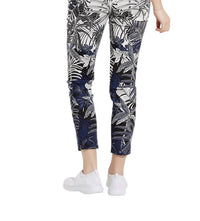 Joseph Ribkoff Tropical Print Slim Fit Pants in vanilla multi - women's pants - alternate view
