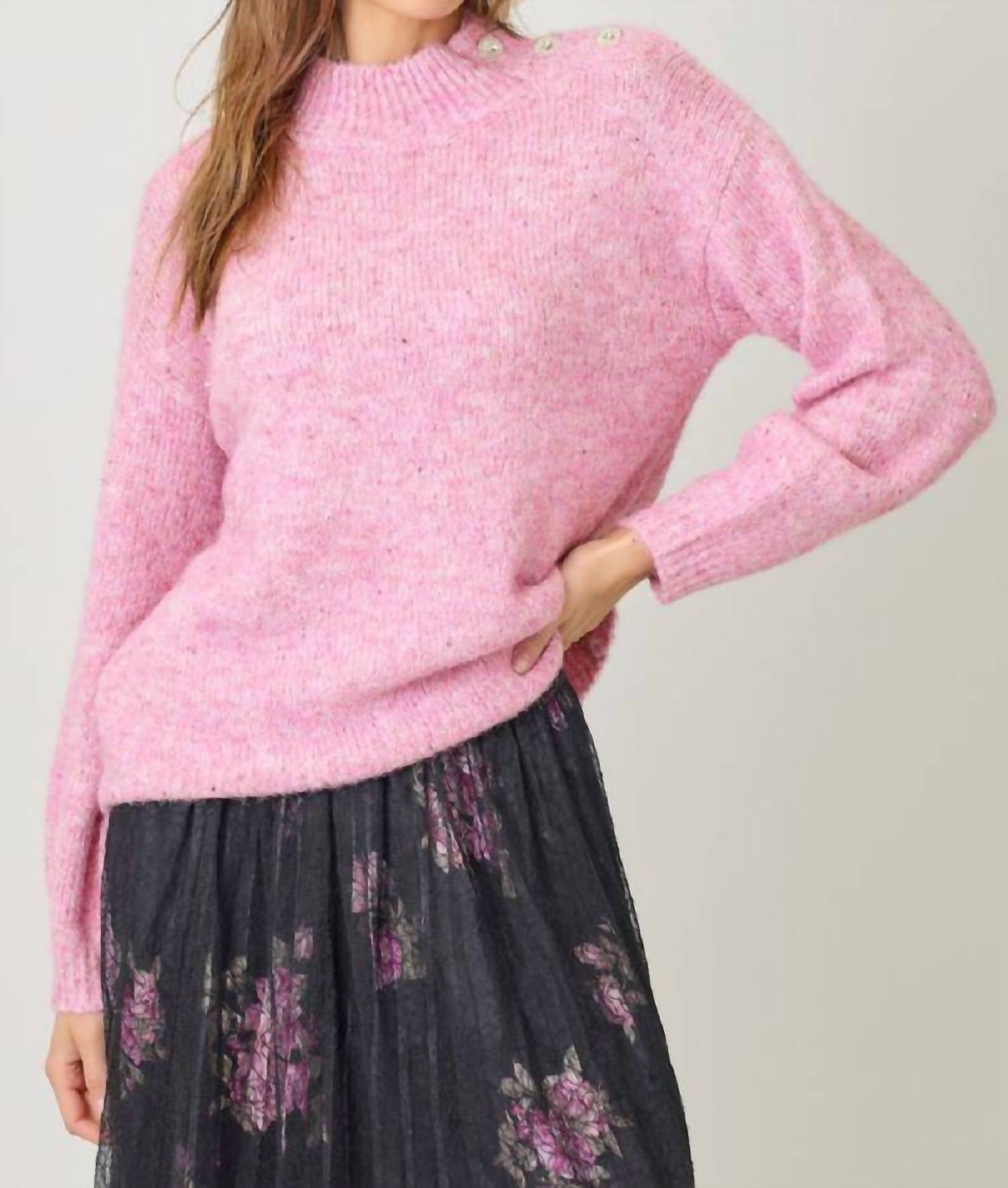 Mystree - Shimmer & Shine Mock Neck Sweater