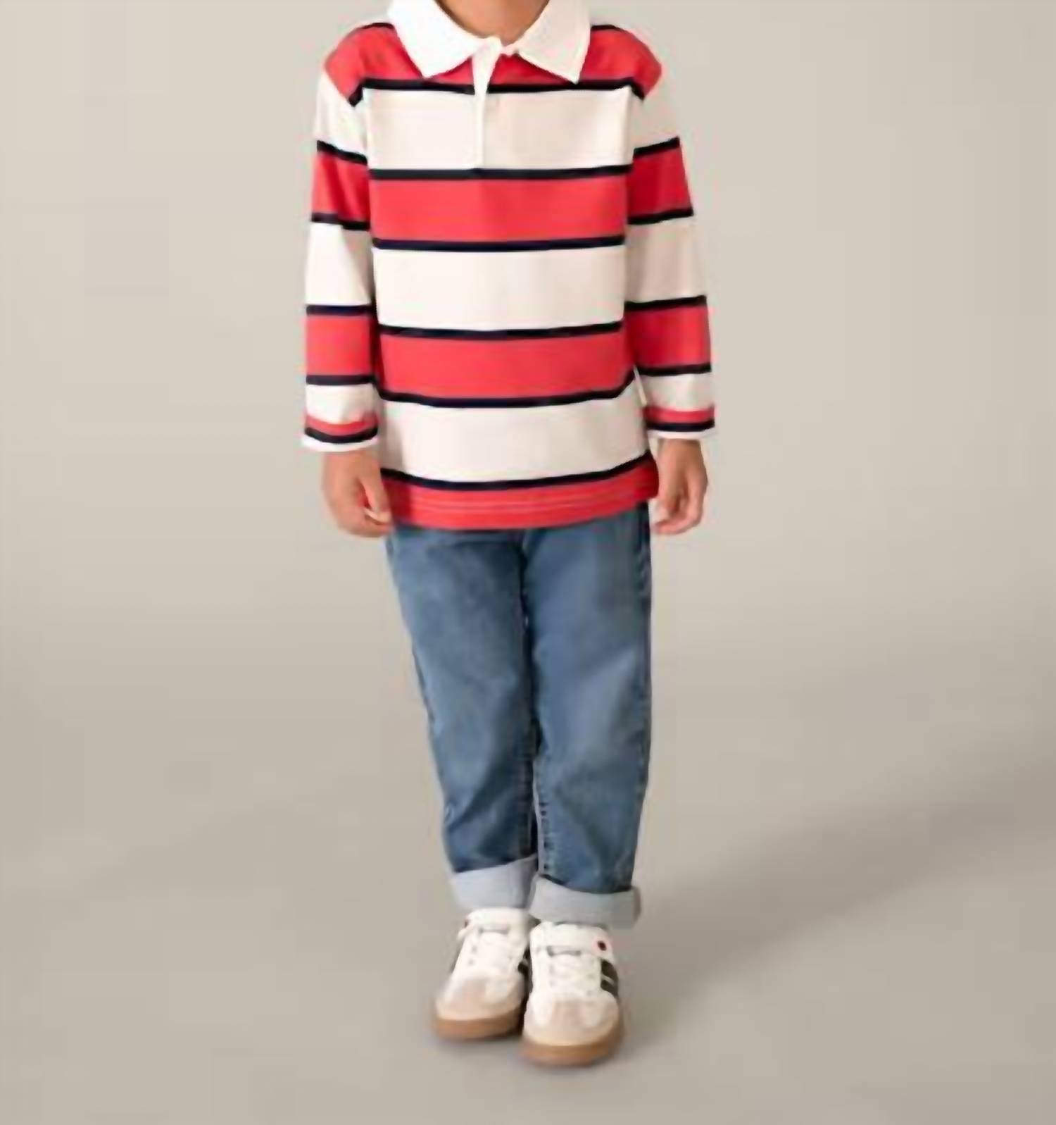 Mayoral - Striped Rugby Polo Shirt