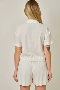Mystree - Short-sleeve Button Down Blouse