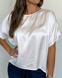 Rose & Crown - Satin Short Sleeve Top