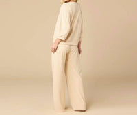 Softies - Terry Cropped Sleeve With Wide Leg Pants Set