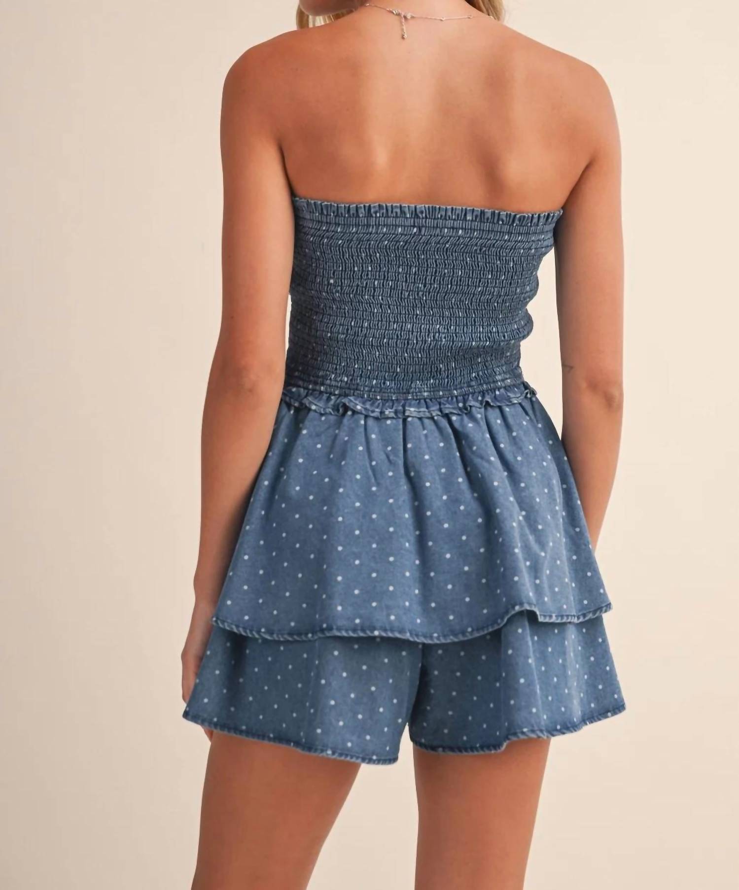 Klesis - Kinsley Polkadot Smocked Ruffled Romper