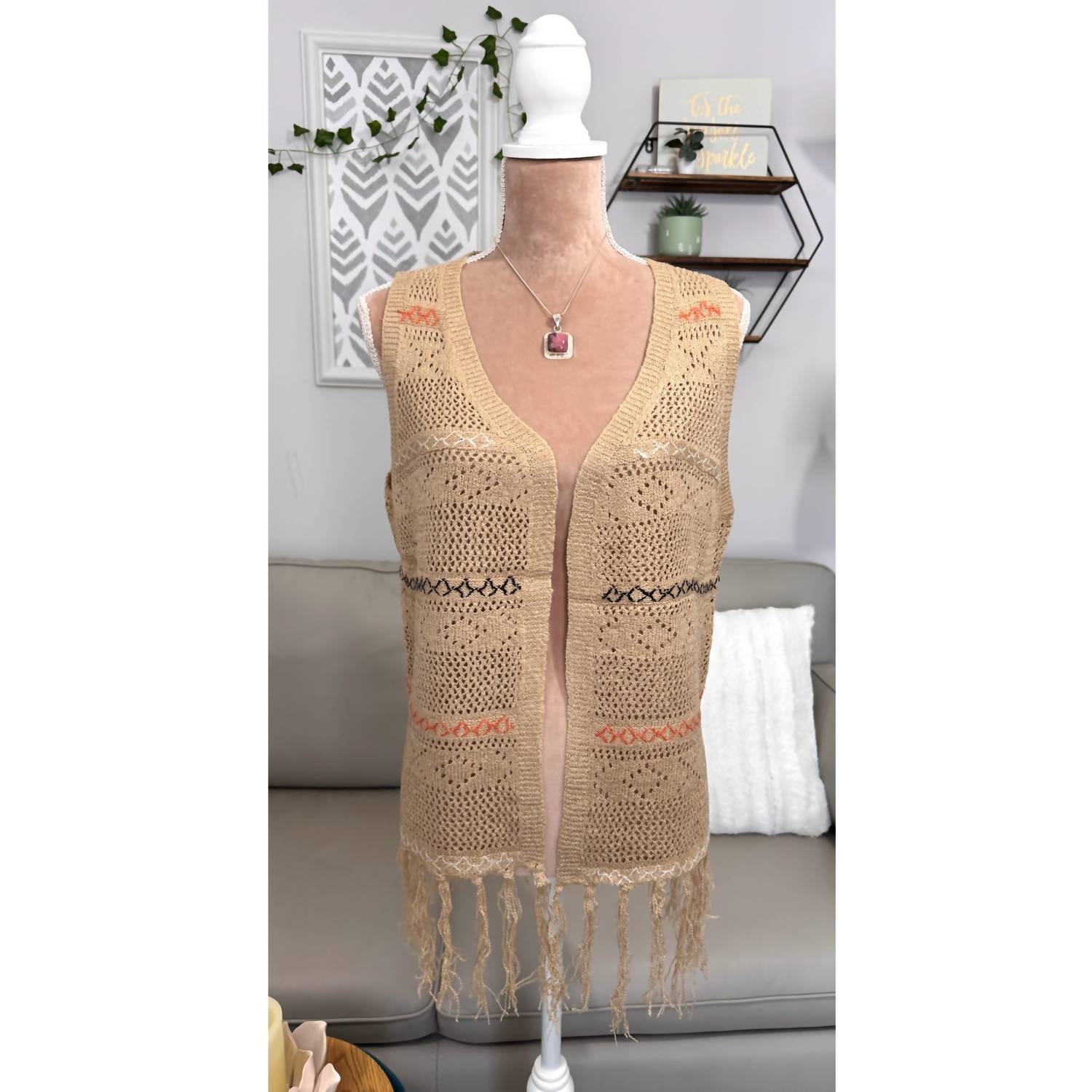 And The Why - Boho Crochet Fringe Vest