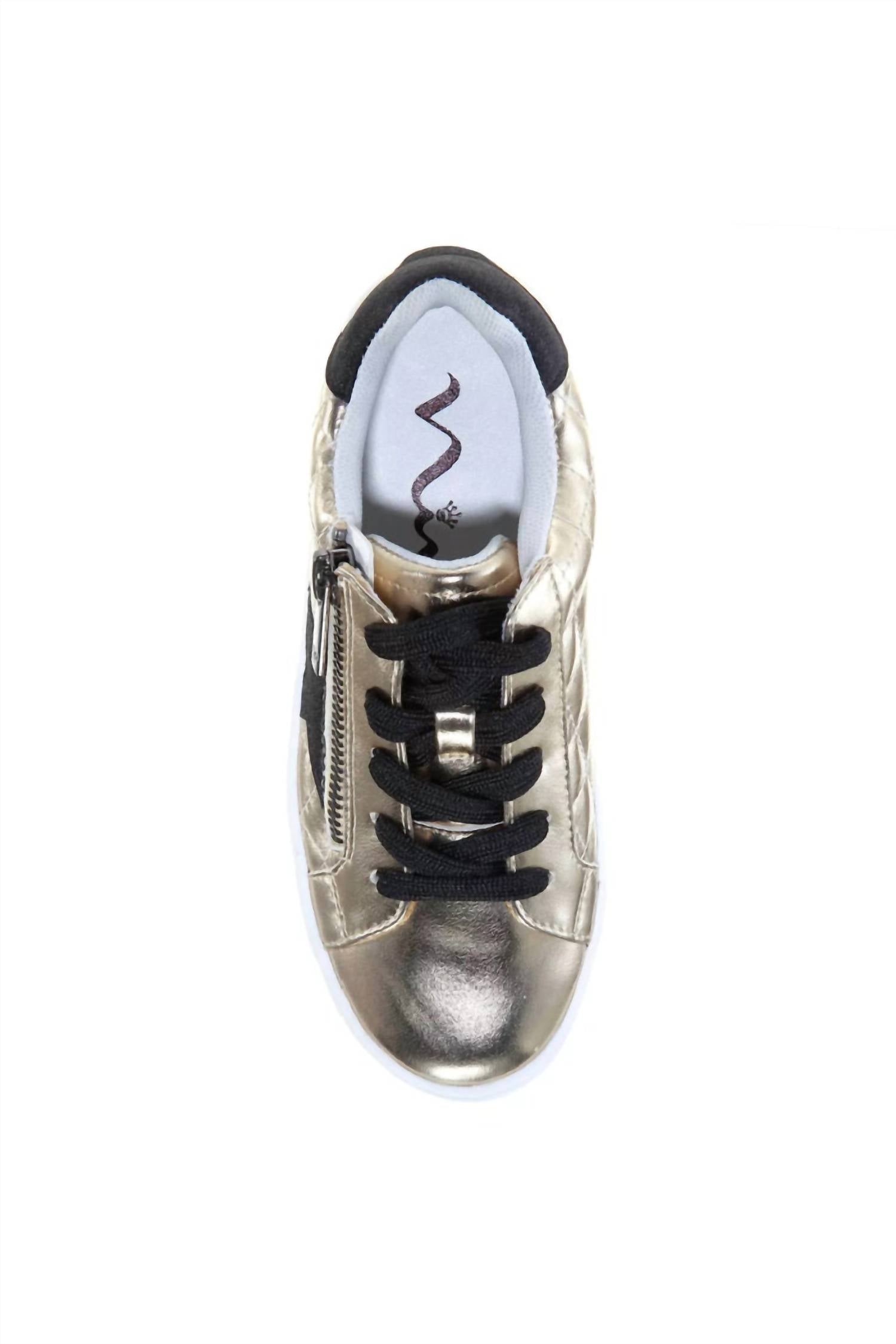Nina Girls Ibby Low-top Sneakers in platino metal - kids' sneaker - detail view
