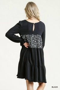 Umgee - Spotted Tiered Fringe Dress