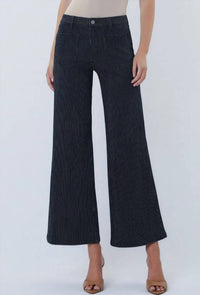 Vervet By Flying Monkey - Striped Crop Wide Leg Pant