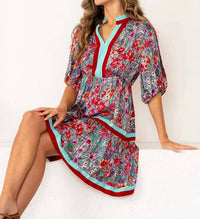 Sew In Love - Tiered Mini Dress With Puff Sleeves