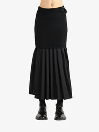 Maison Margiela Long Pleated Skirt in off black - women's skirt
