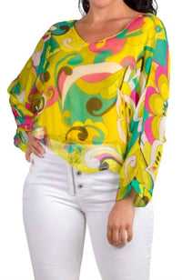 Gigi Moda - Groovy Print Isabetta V-neck Top