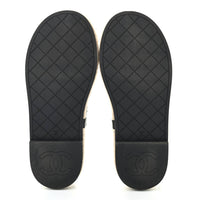 Chanel - Women's Lambskin Chain Thong Espadrille Sandals