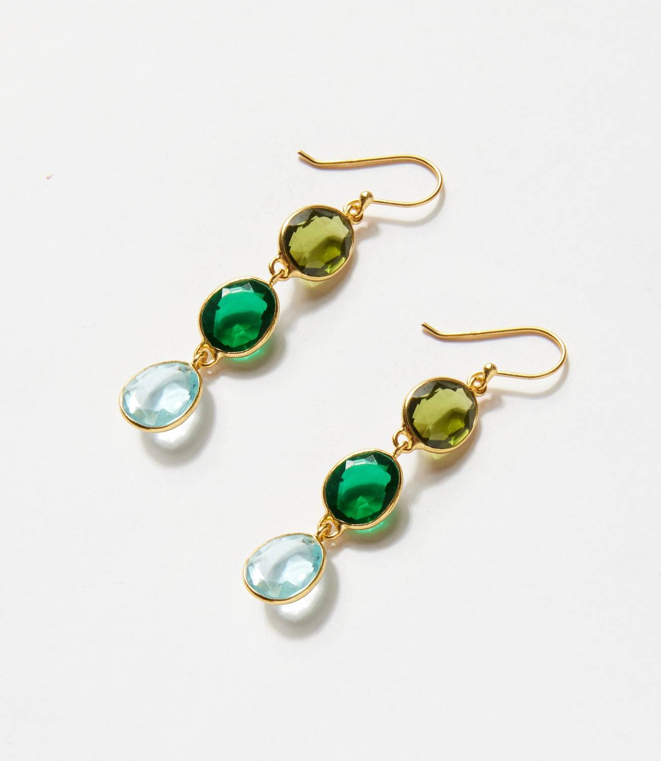 Schmuckoo - Women's Triple Drop Gemstone Earrings