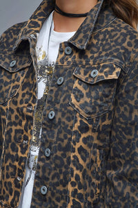 Q2 - Women's Leopard Denim Jacket