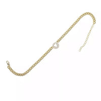 Sahira Jewelry Design Women's Pave Heart Chain Necklace in gold - women's jewelry - alternate view