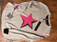 ZAKET & PLOVER Women's Stars Stripes Sweater in marl - women's sweater - detail view