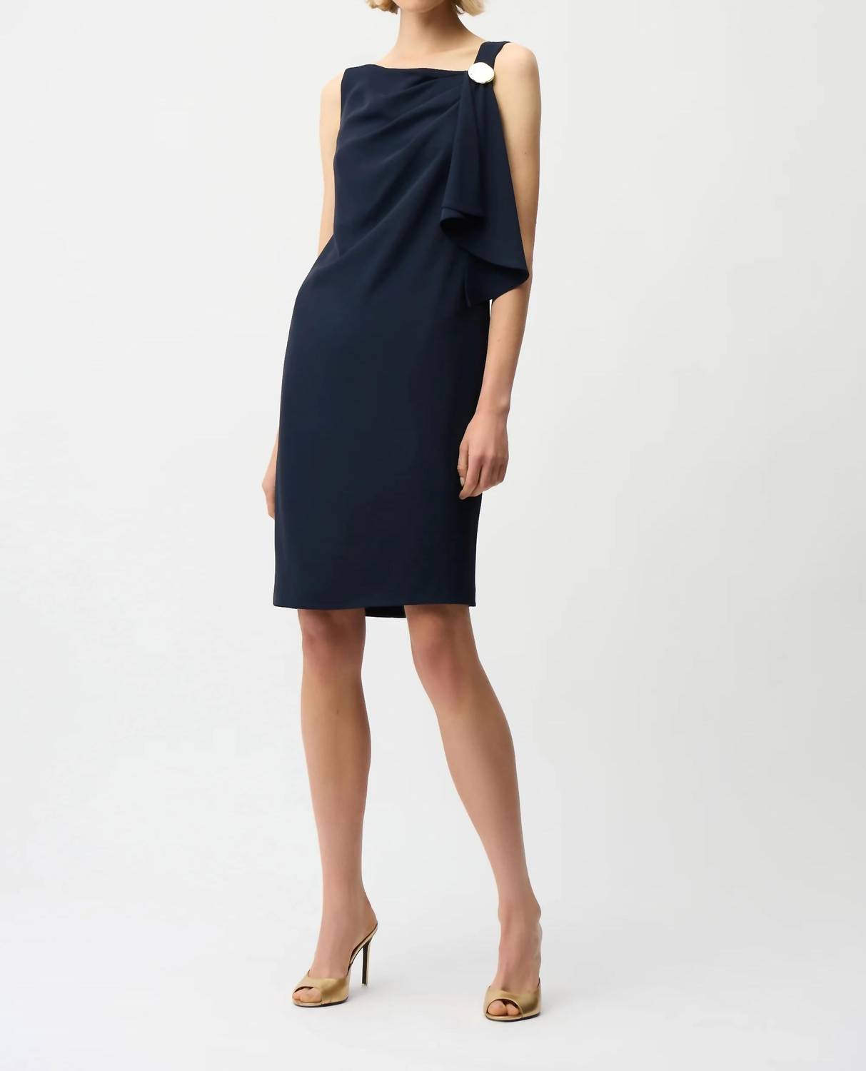 Joseph Ribkoff - Asymmetric Neck Shift Dress