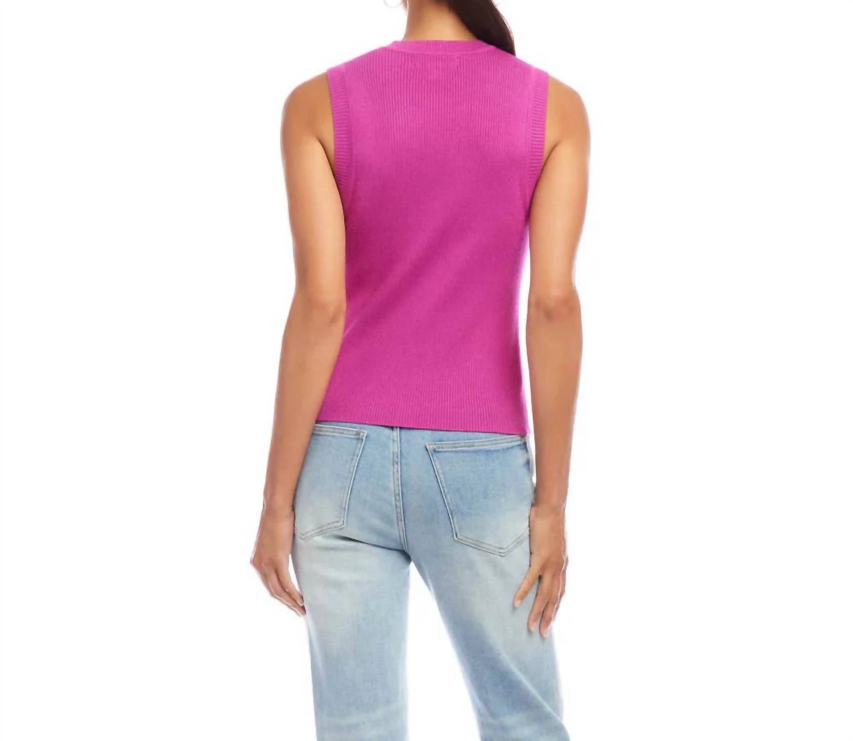 Karen Kane - Skylee Sleeveless Ribbed Sweater Tank Top