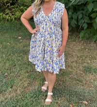 SHE + SKY The Fleur Belle Dress in blue - women's dress