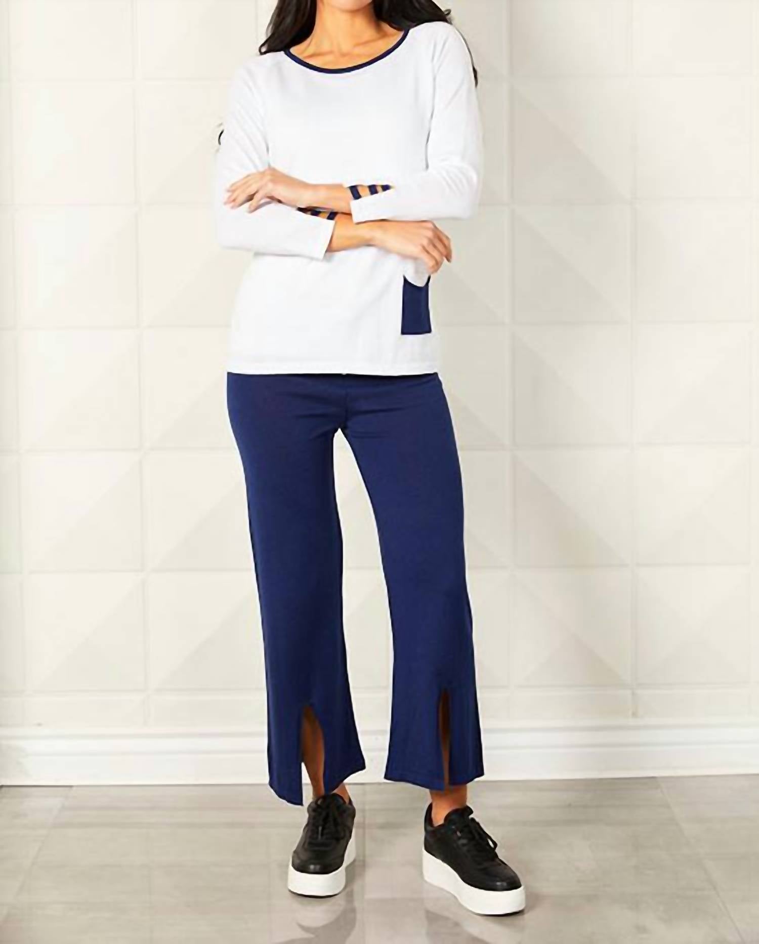 Crew Neck Cut Out Top