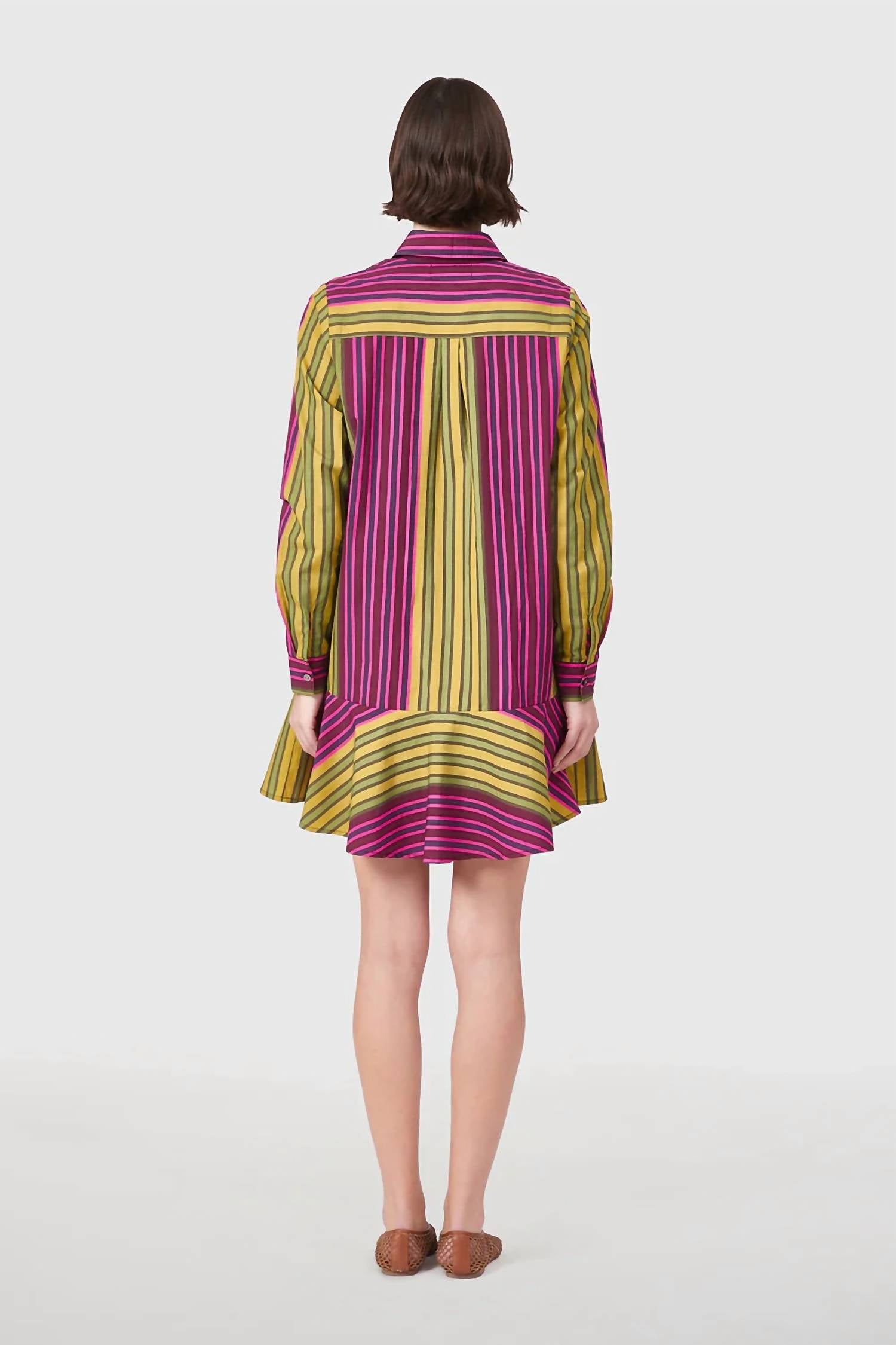 Livro Polly Dress in wildberry stripes - women's dress - detail view