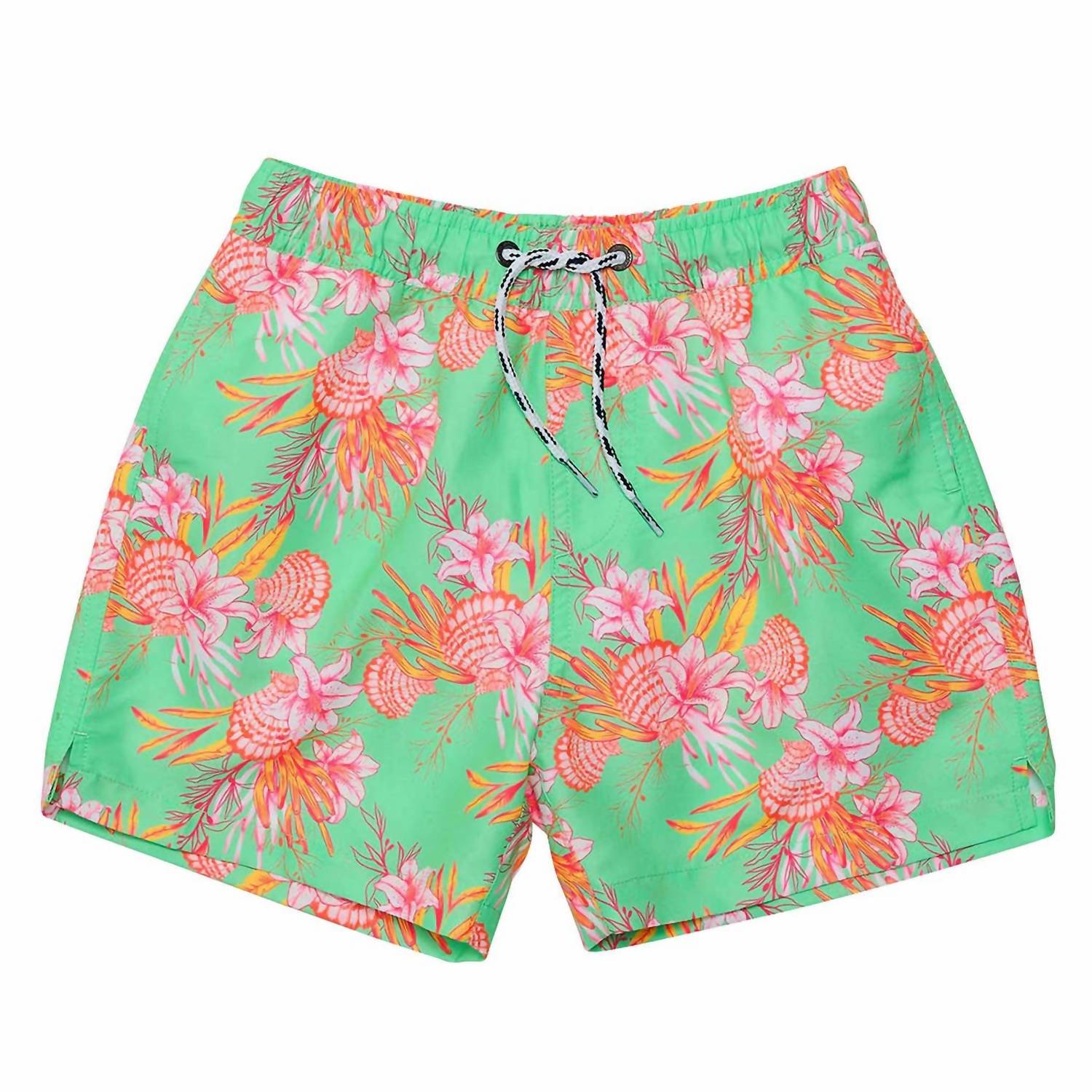 Snapper Rock - Boys Coastal Shells Sustainable Swim Shorts