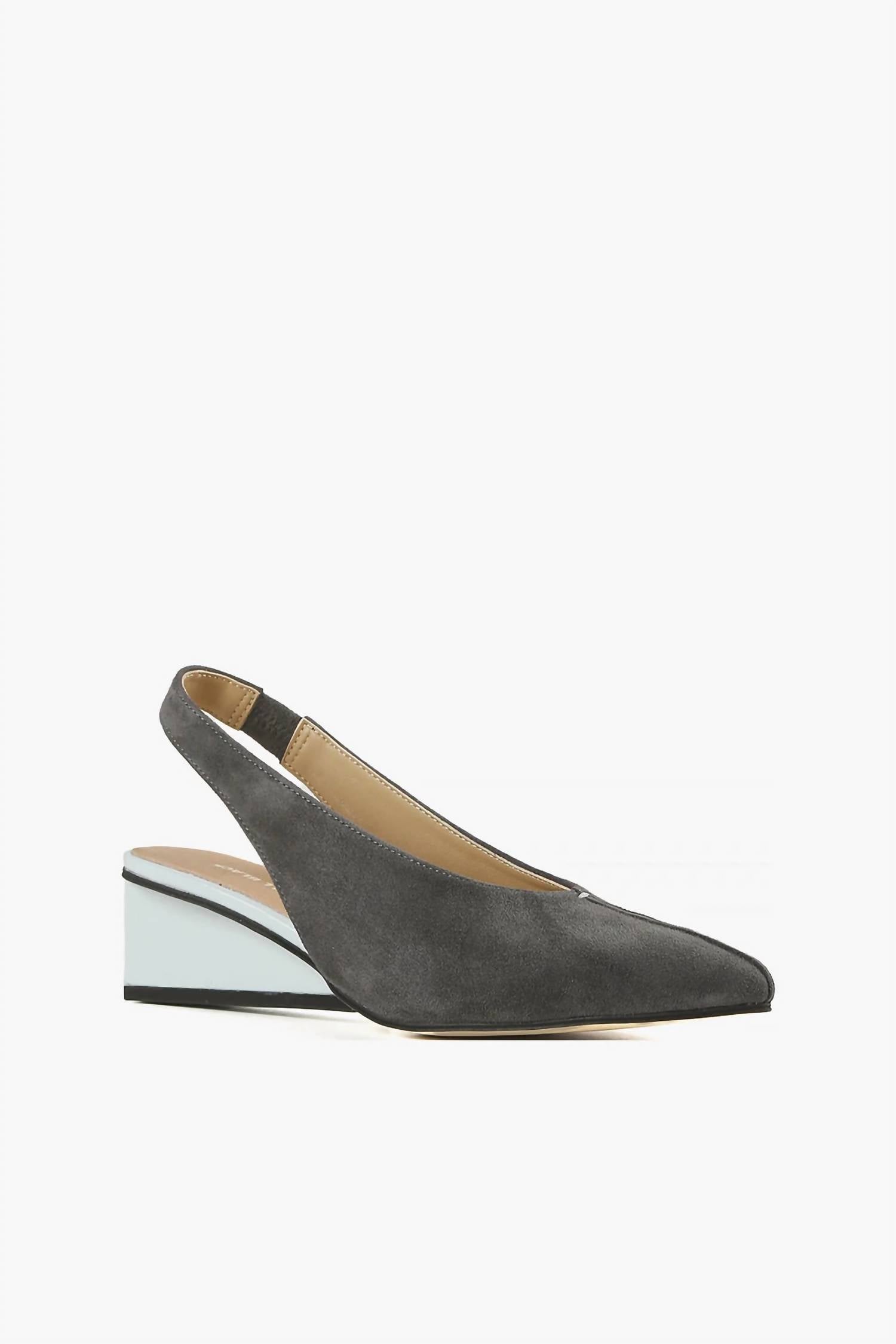 ALL BLACK Women's Square Sling Wedge in grey blue - women's shoe - alternate view