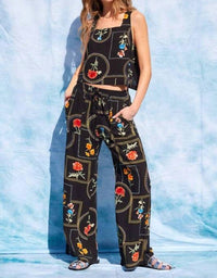Illa Illa - Printed Open Back Top And Pants Set