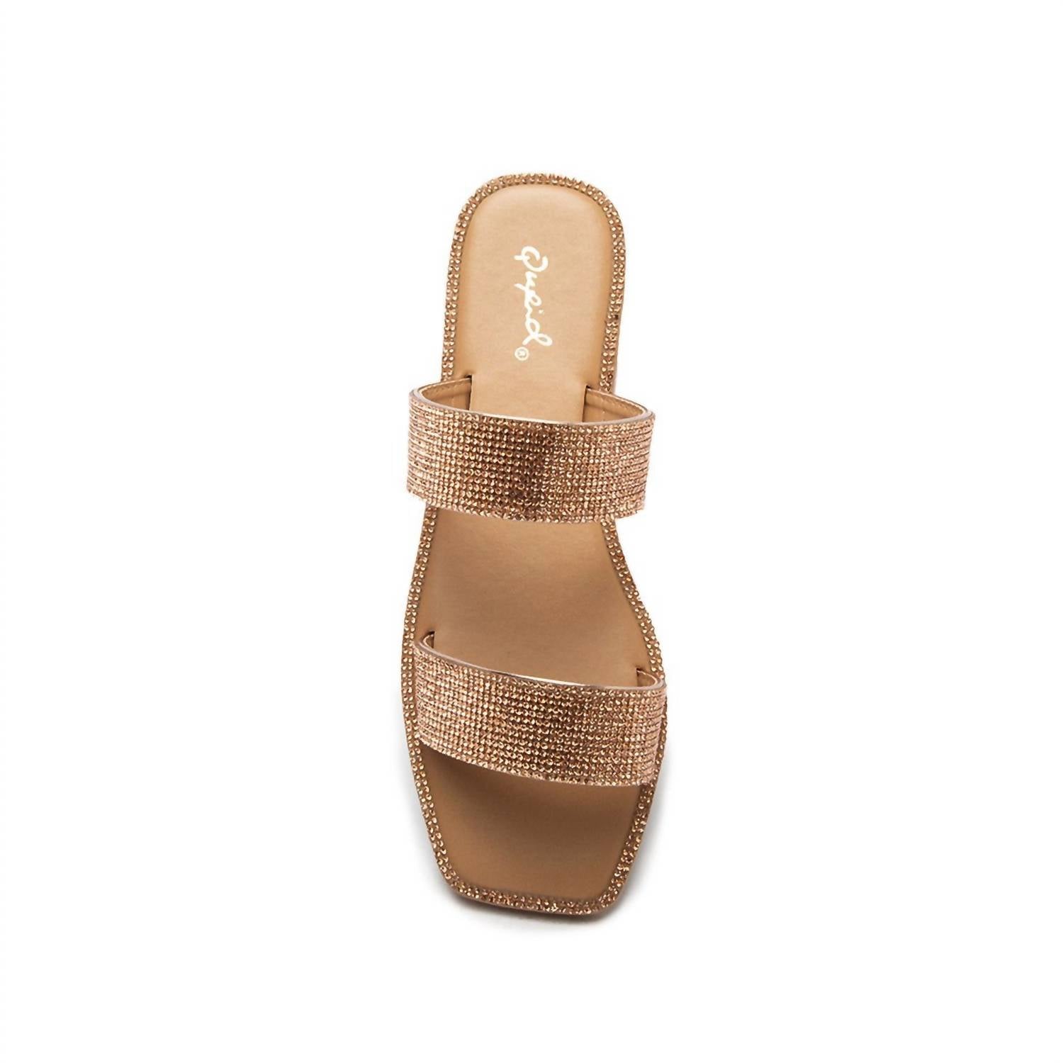 Qupid - Women's Rhinestone Sandal