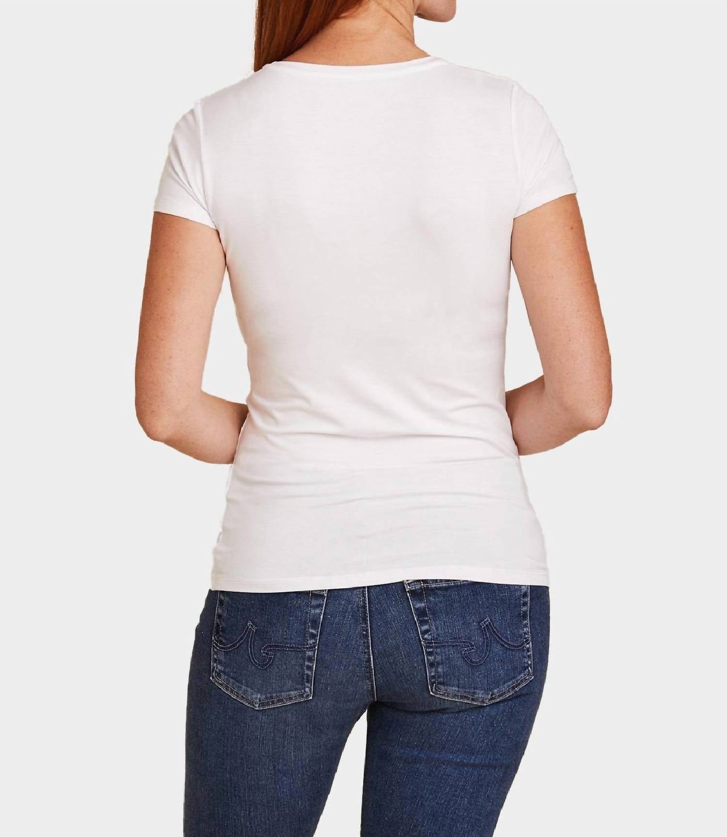 Majestic Filatures - Soft Touch Short Sleeve V-neck Top
