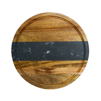 Creative Gifts International - Marble Stripe and Acacia Wood Round Board